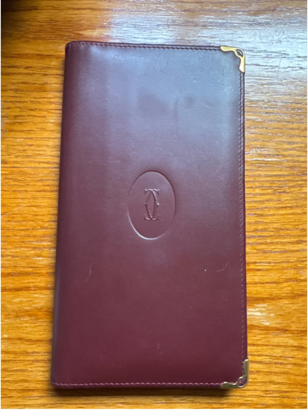 Cartier Burgundy Leather Long Wallet, One Size
